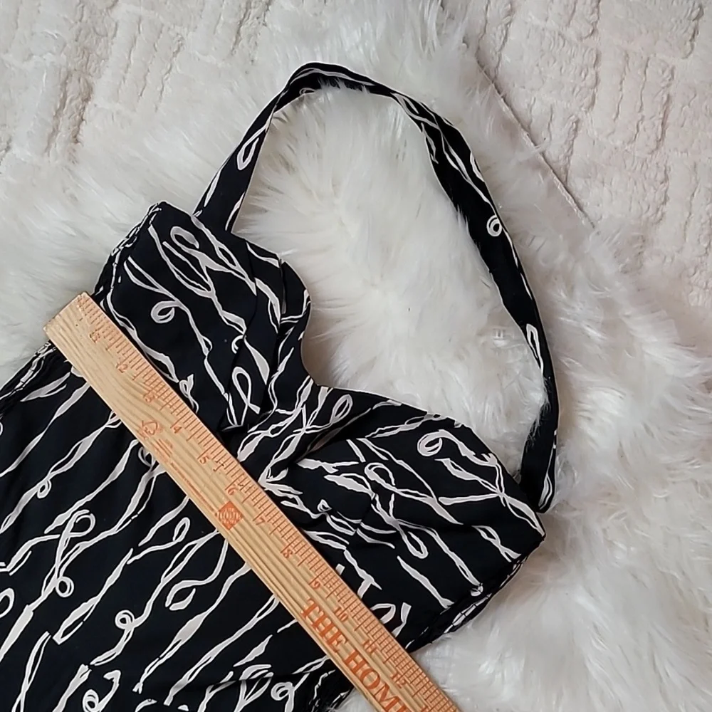 Anthropologie Girls of Savoy Cerys Dress Size 0 Halter 60s Black White Midi - Picture 6 of 10